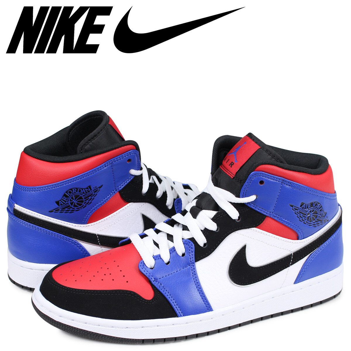 Nike Air Jordan 1 Mid Top 3 Bred/Royal/Chicago Retro Black Red