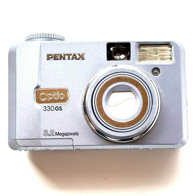 Pentax Old 2002 Compact Digital Camera Optio 330GS Blue 3.2MP From