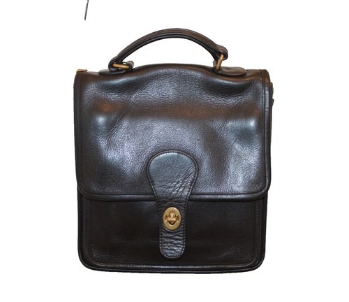 Coach Vintage Ergo Pocket Zip Bag Glovetanned Leather 9025 Black