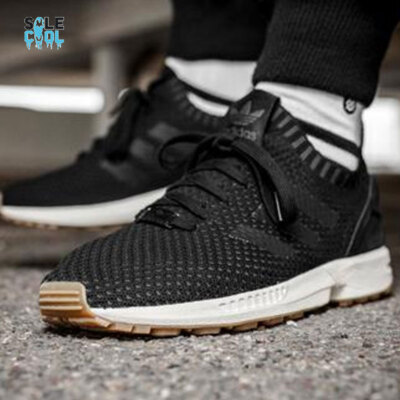 Adidas Originals ZX Flux PK Black Gum Mens Primeknit Running