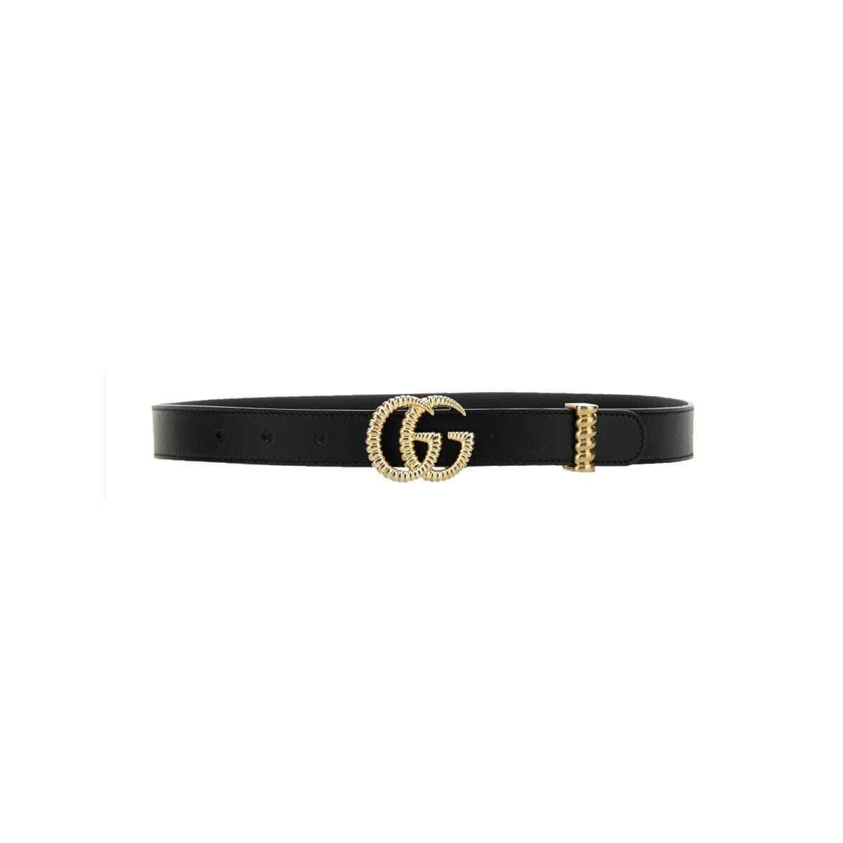 GUCCI LEATHER BELT WITH DOUBLE G TORCHON BUCKLE | eBay