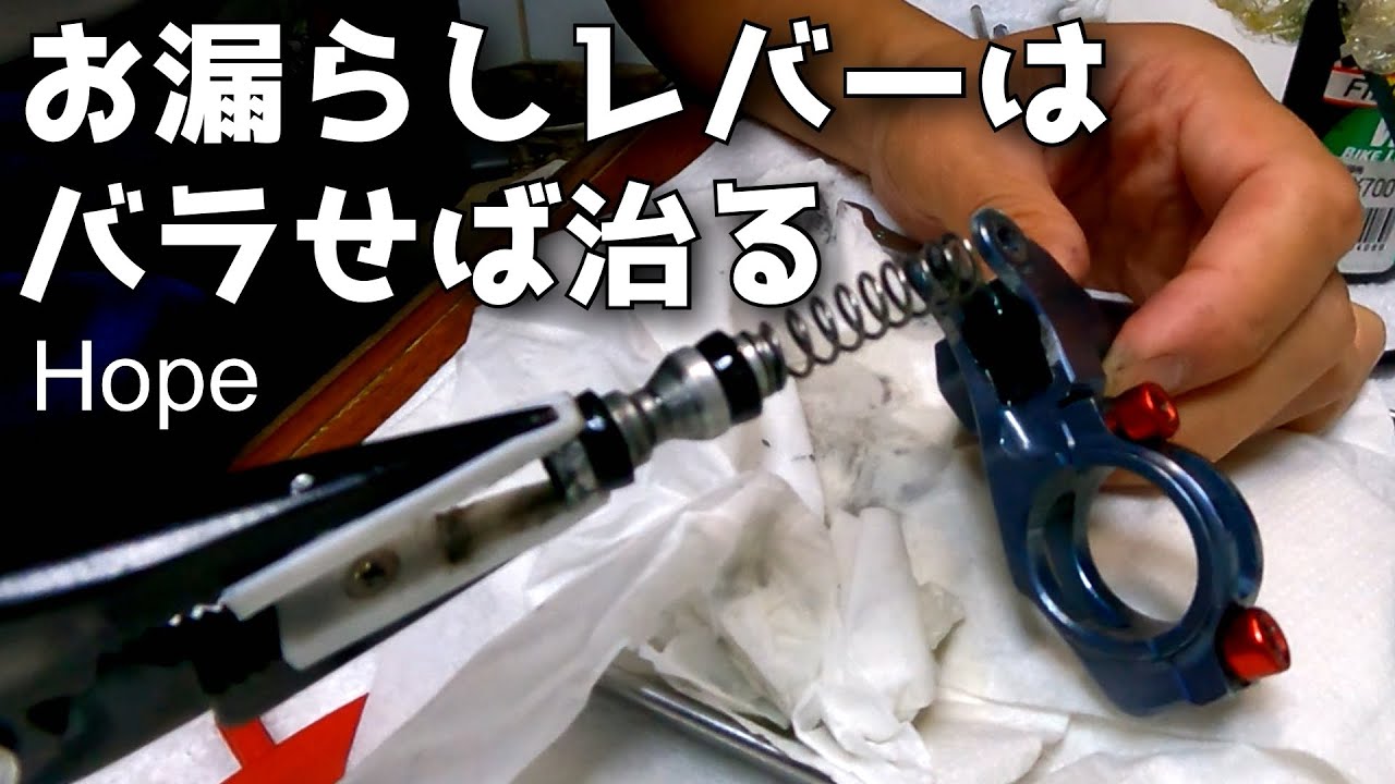 油圧ブレーキレバーのオーバーホール(hope mono mini) - YouTube