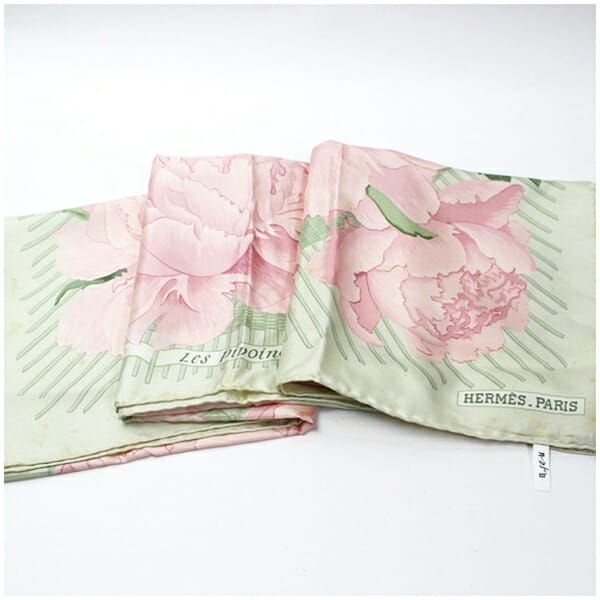 エルメス シルク スカーフ カレ90 Les Pivoines レ・ピヴォワンヌ 芍薬