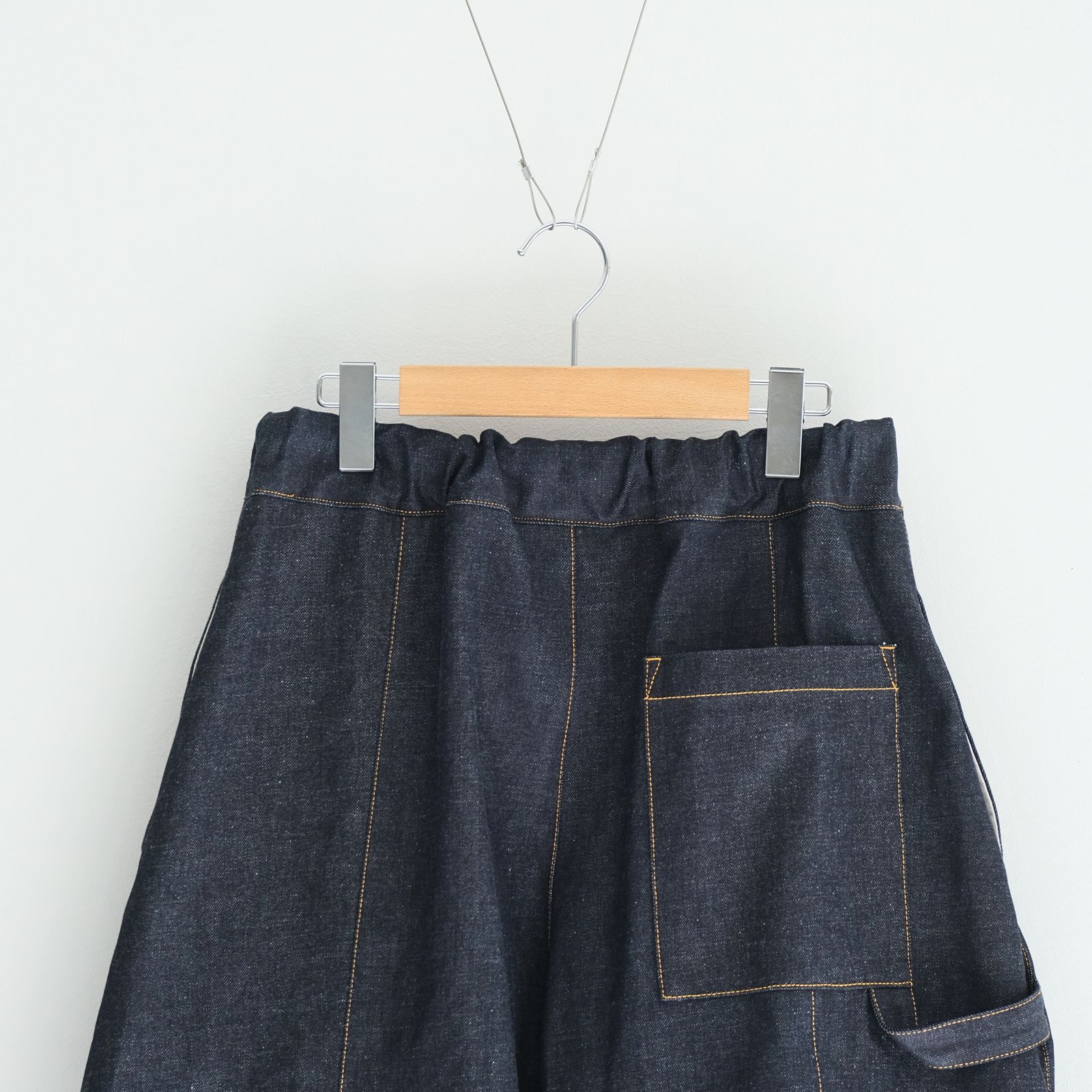 SAGE NATION - BOX PLEAT SHORT RAW / ボックスプリーツ / デニム