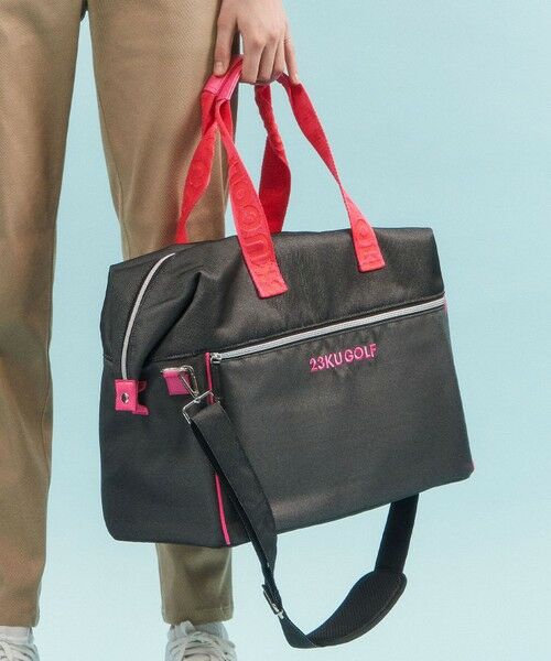 セール】 シューズ収納付【UNISEX】合皮×デニム調ボストンバッグ