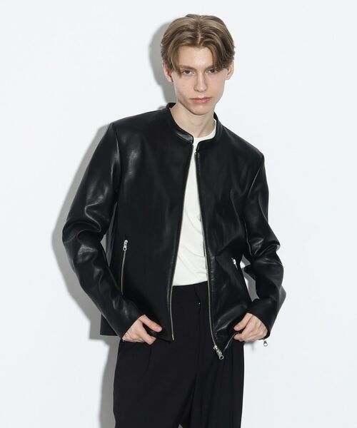 セール】 【WEB限定】シンセティックレザーシングルライダース