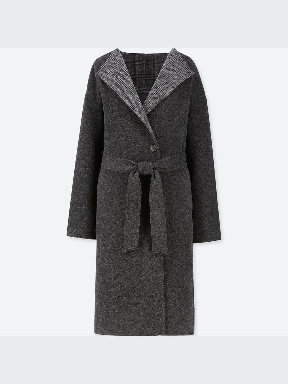 ユニクロ公式 | ダブルフェイスノーカラーコート