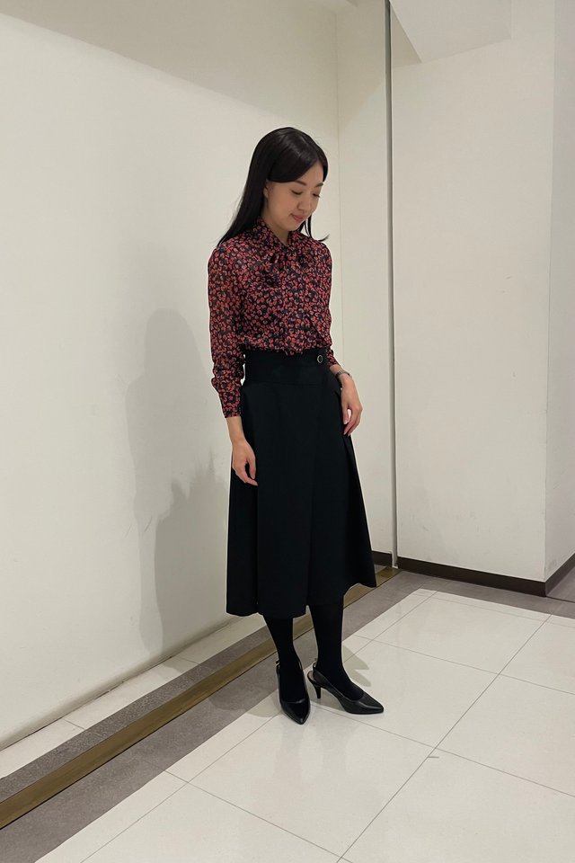 NARACAMICIE】釦ミデイスカート(1(M)9号 ターコイズブルー): ナラ