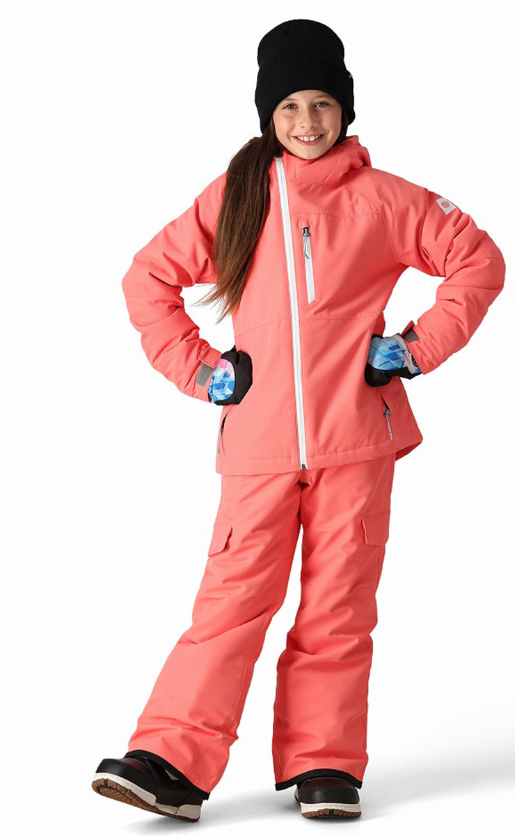 686 スキー スノーボードウェア 上下セット 赤/グレー KIDS Youth 24