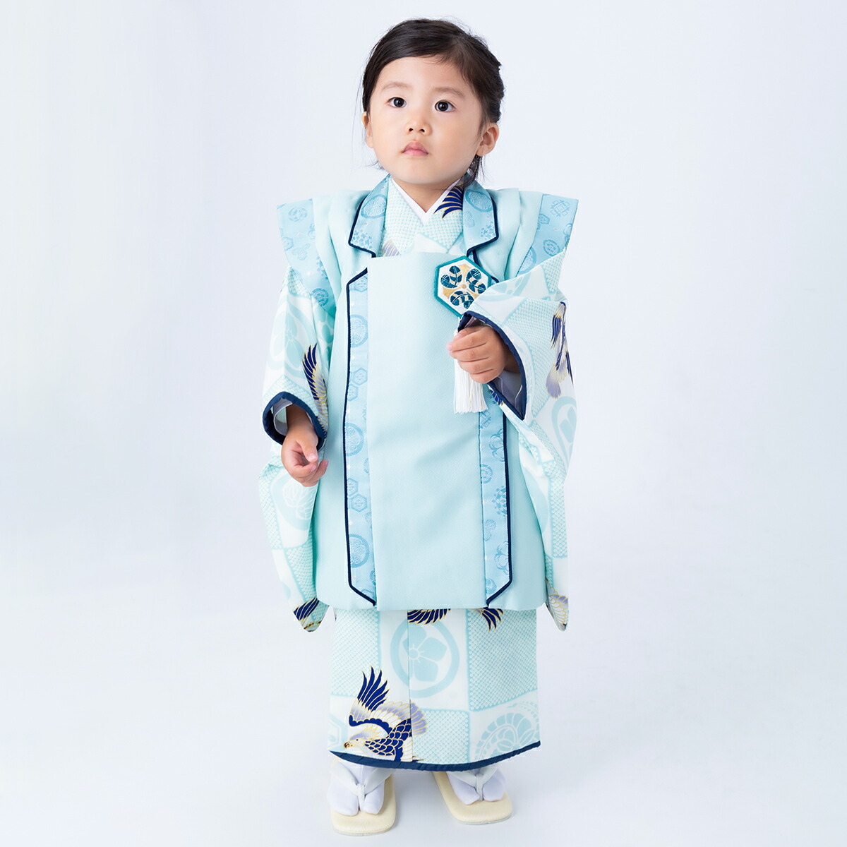 楽天市場】【レンタル】[七五三 着物 3歳]男の子「K057 乙葉 水色×水色