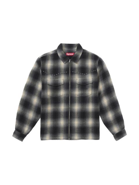 Supreme Supreme Shadow Plaid Flannel Zip Up Shirt (SS24) Black