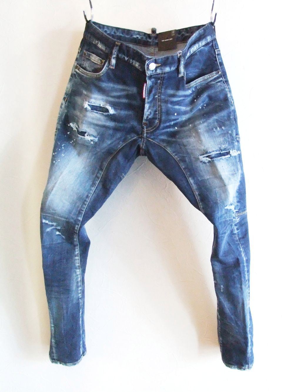 Dsquared2 - DARK RIPPED BLUE WASH TIDY BIKER JEANS タイディー