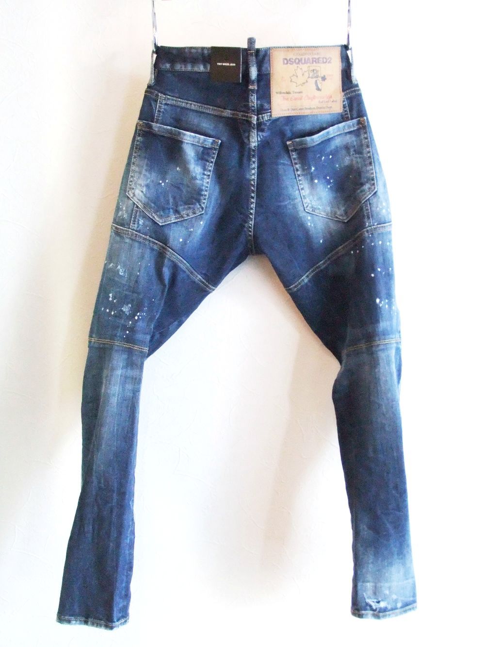 Dsquared2 - DARK RIPPED BLUE WASH TIDY BIKER JEANS タイディー
