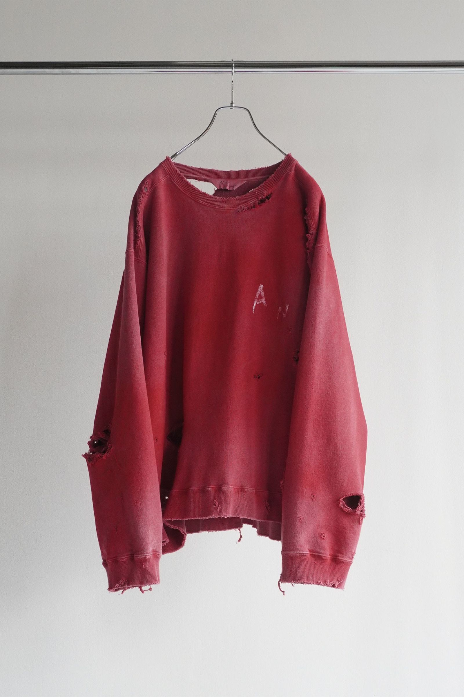 ANCELLM - CRASH UNEVEN OVER SWEAT SHIRT | RED | スウェット | NapsNote