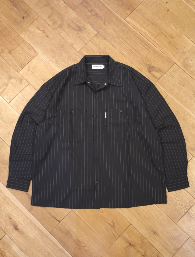 クーティ cootie シャツ　ホワイト　オーバー　ワークシャツ　ワイド COOTIE 「T/W Work L/S Shirt <PLAIN>」 オープンカラー ワークシャツ