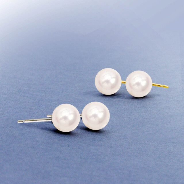 ピアス レディース あこや本真珠 花珠 8mm UP 両耳 2珠 パール 鑑別