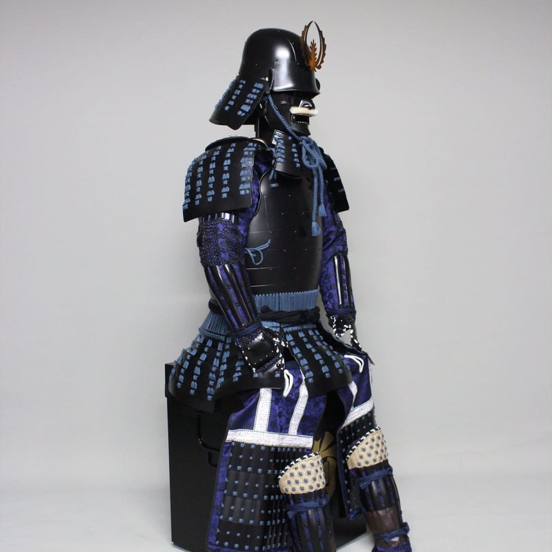 O-066】○紺糸威鋲綴頭形二枚胴具足（艶消塗） | 甲冑工房丸武