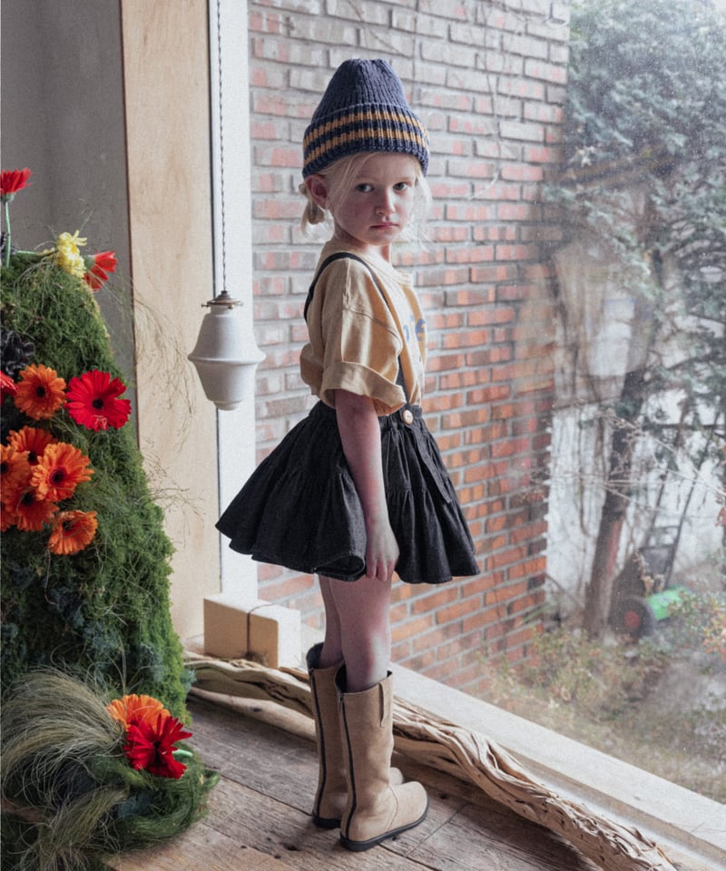 Wonny Ribbon / Black Denim Skirt | lisoro