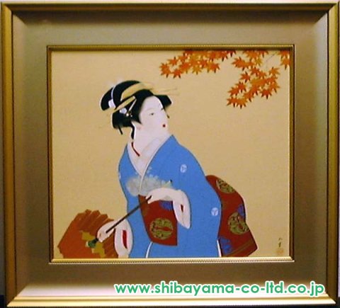 上村松園「しぐれ」シルクスクリーン :: 絵画買取・販売 - シバヤマ