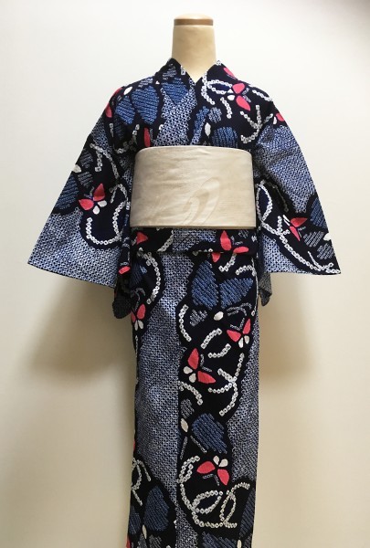 m1951＊有松鳴海絞り 夏着物 綿 手縫い仕立て 高級浴衣 m1951＊有松