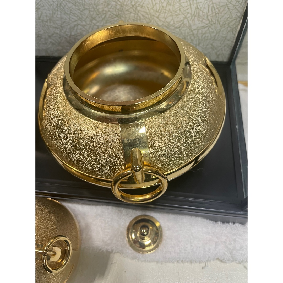 激安早い者勝ち 黄金茶釜 24KGP インテリア置物 飾物 美品の通販 by