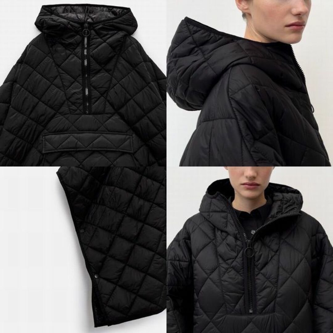 新品未使用】ZARA 撥水性 ブラック キルティングポンチョ ZARA - ZARA