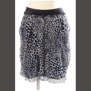Drawer - ドゥロワー スカート ひざ丈 フレア ヒョウ柄 レオパード