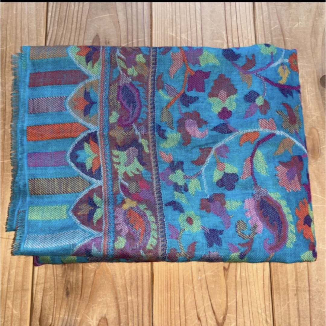 カシミール地方(至宝)カニ織カシミヤストール