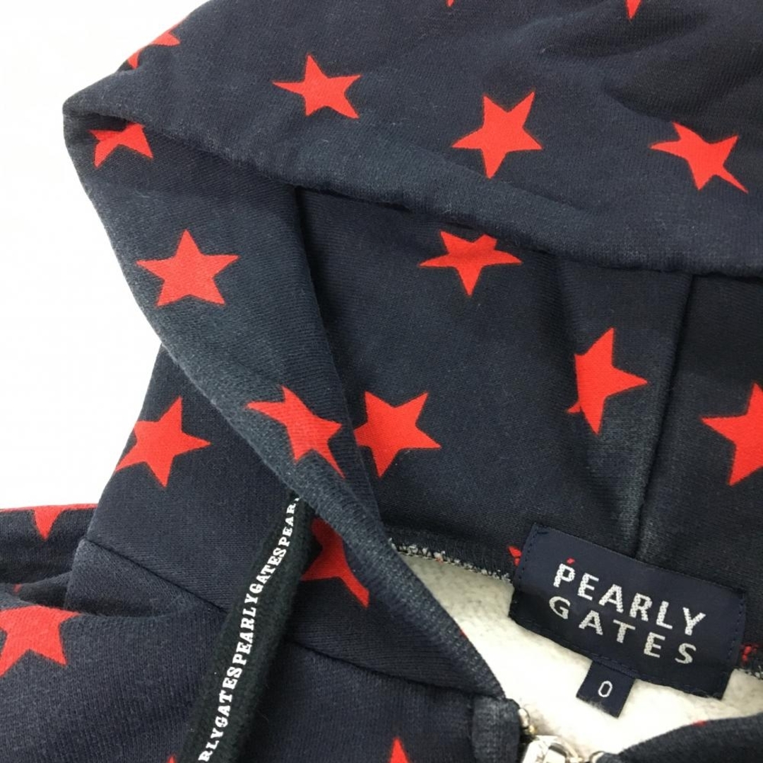 PEARLY GATES - パーリーゲイツ ジップパーカー ネイビー×レッド 星柄