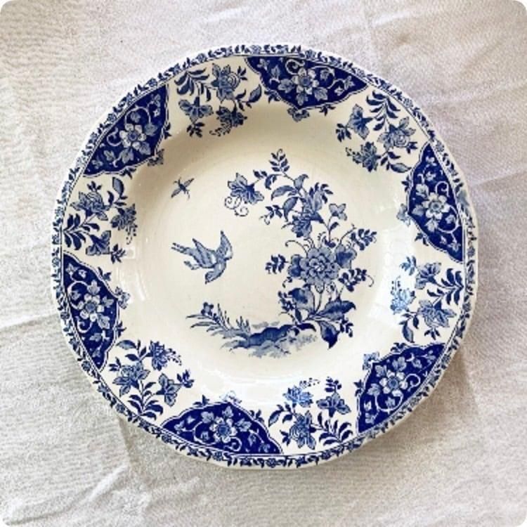 GIEN ジアン｜花と鳥のアンティークディナー皿