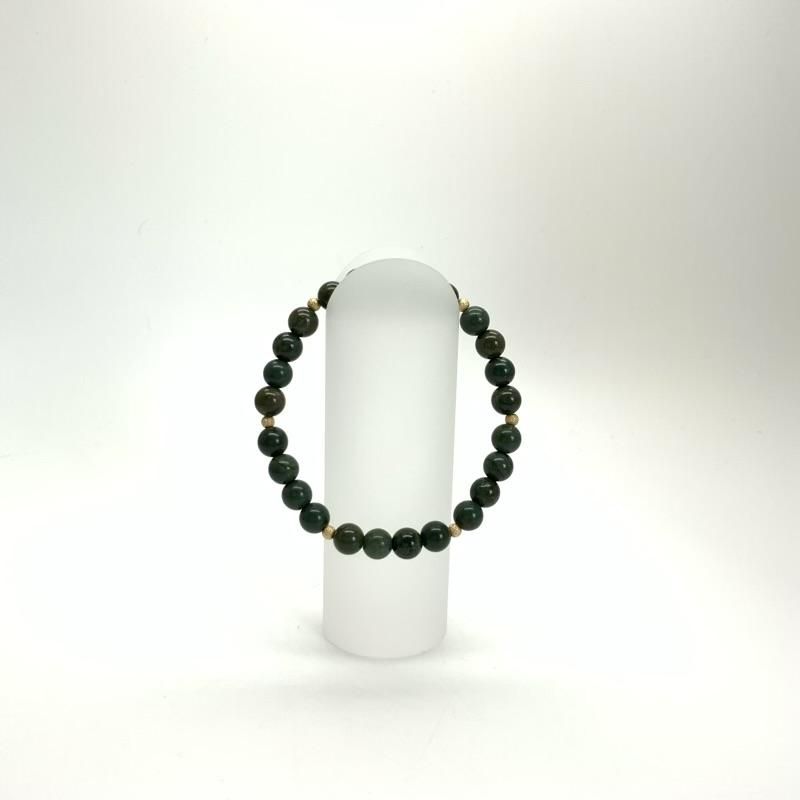 碧玉 ブレスレット 】 出雲石 国産 花仙山 青めのう 緑 限定品 稀少