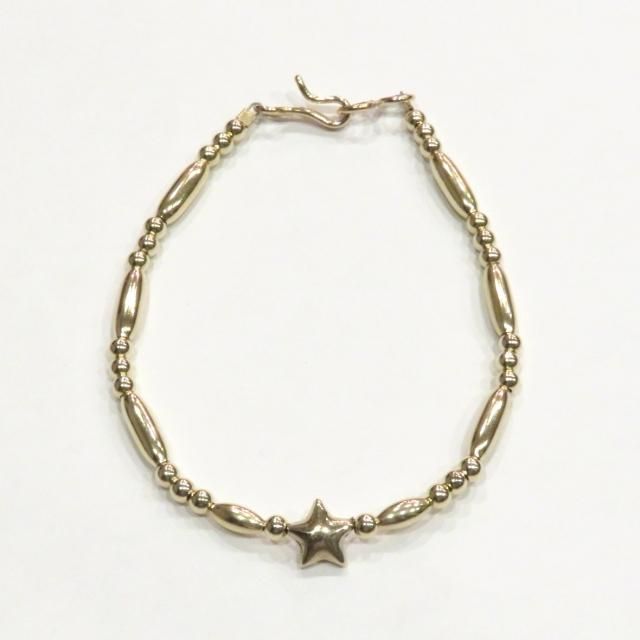 ビンゴブラザーズ ゴールドビーズ×ゴールドパイプ スターブレスレット