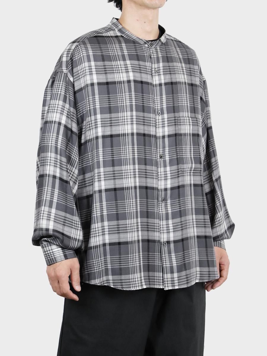 Graphpaper - グラフペーパー / TENCEL CHECK BAND COLLAR BIG SLEEVE