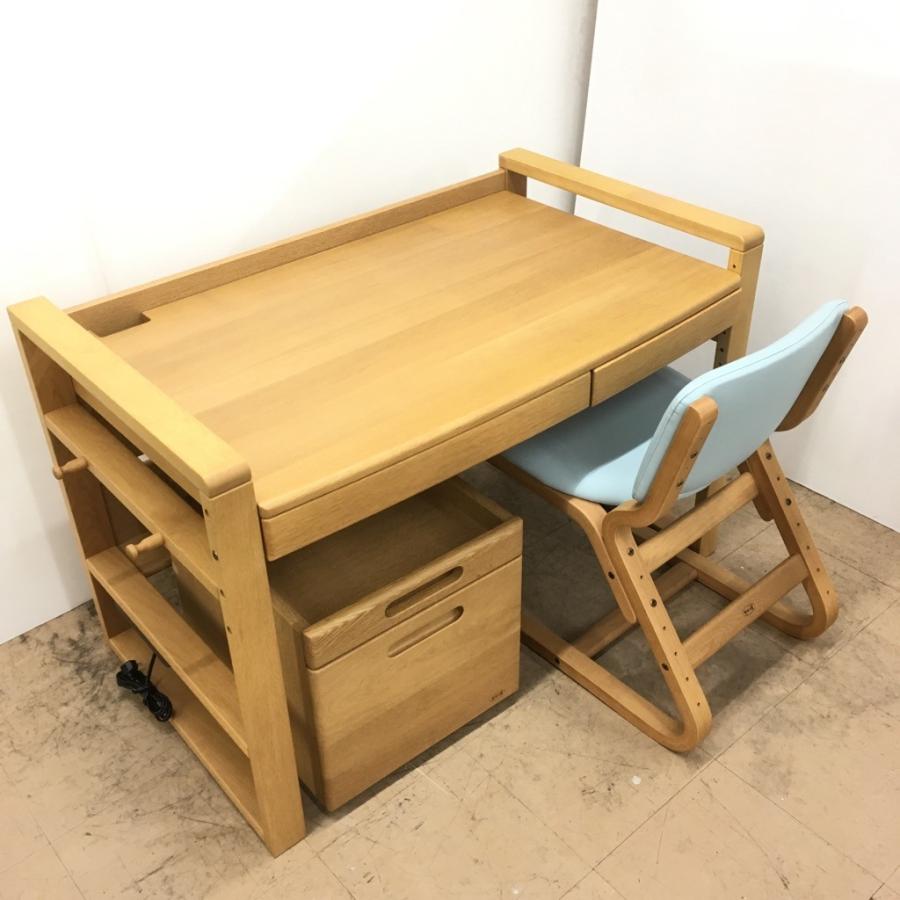 浜本工芸 中古 学習机3点セット 8000デスクユニット+DSC-4104Bチェア+