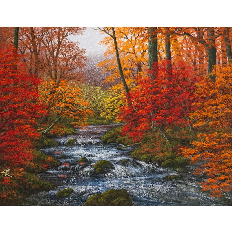 上鈴木正一 油彩画 A2『 奥入瀬渓流 』12/26(木)20時