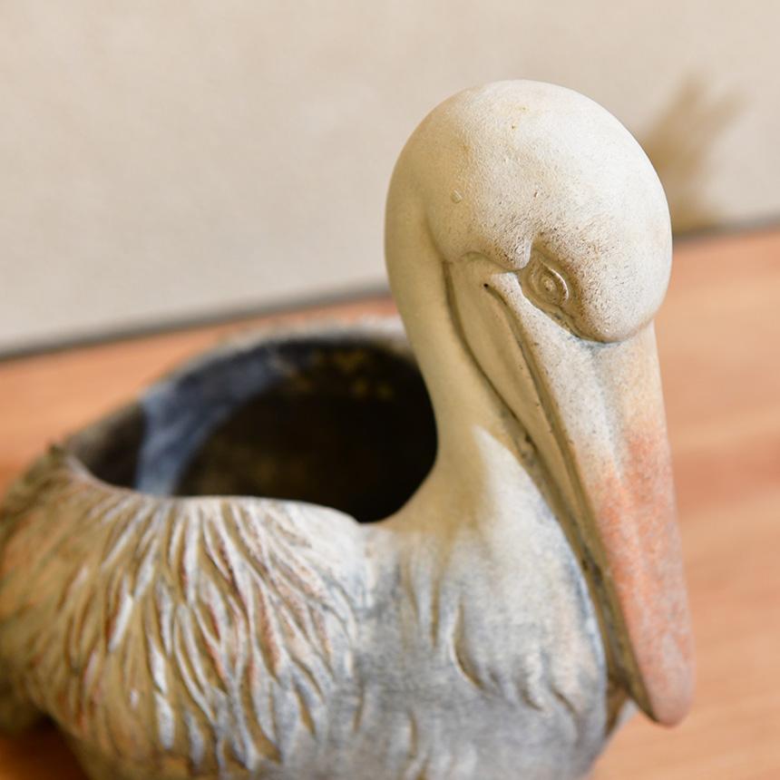 フラワーポット 小型 鉢 アニマルポット ペリカン バード PELICAN
