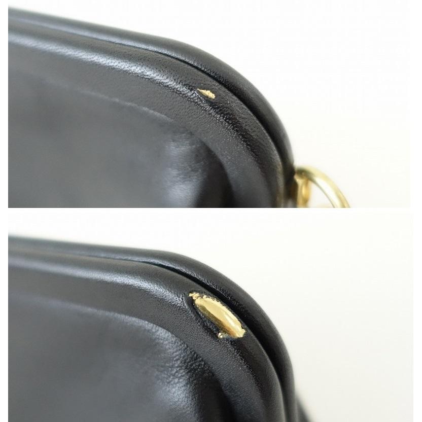 コーチ COACH *がま口ポーチ*レザーブラックポシェットかばん