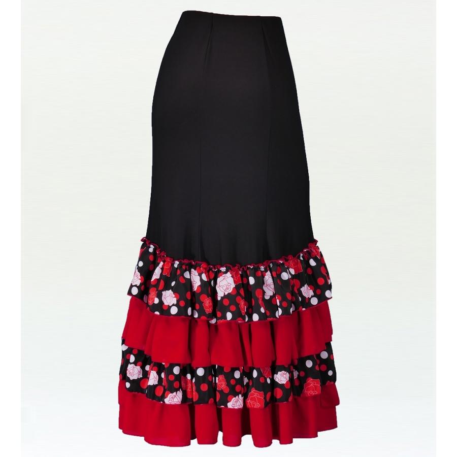 フラメンコ ローズ&水玉 フリル マーメイド ファルダ スカート
