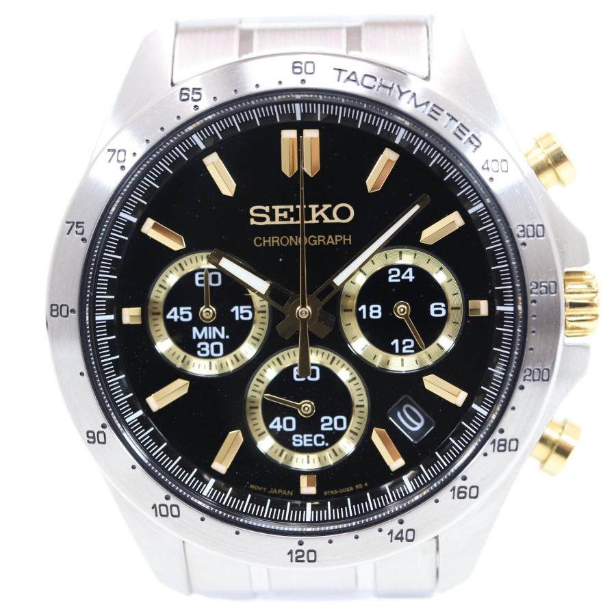 セイコー SEIKO クロノグラフ SBTR015 8T63-00D0 ブラック ゴールド