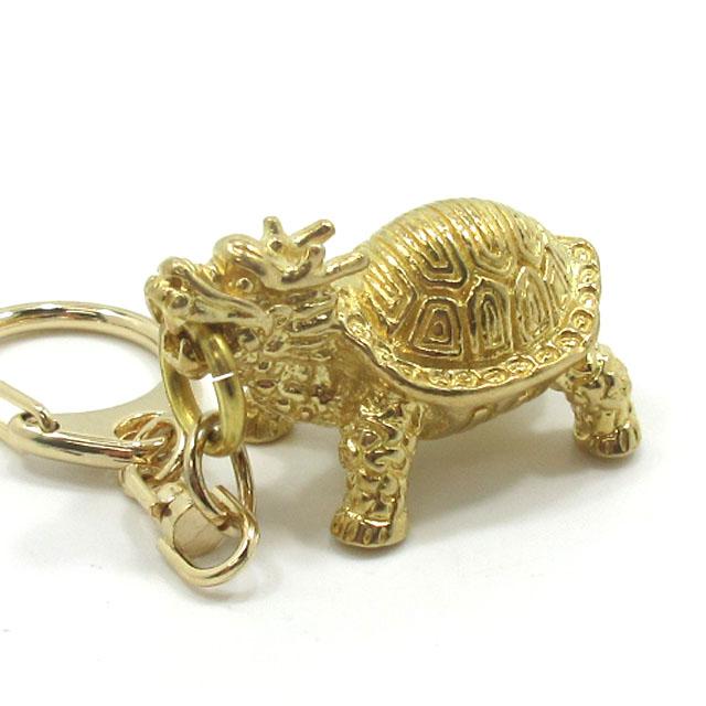 龍亀 ロングイ キーホルダー ろんぐい 金色 アクセサリー お守り 龍 亀