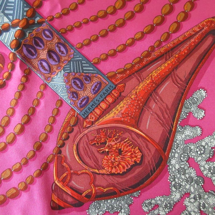 HERMES（エルメス） 美品 カレ90 CHEMINS DE CORAIL 珊瑚の小道 大判