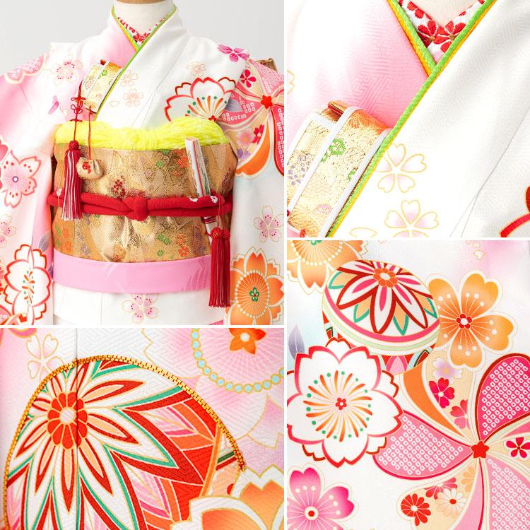 七五三 着物 7歳 四つ身セット(結び帯セット) 女の子 16点フルセット