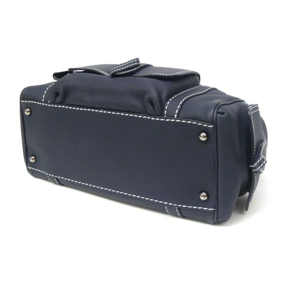 TOD'S（トッズ） TOD'S ハンドバッグ ネイビー レザー 【中古】(67471