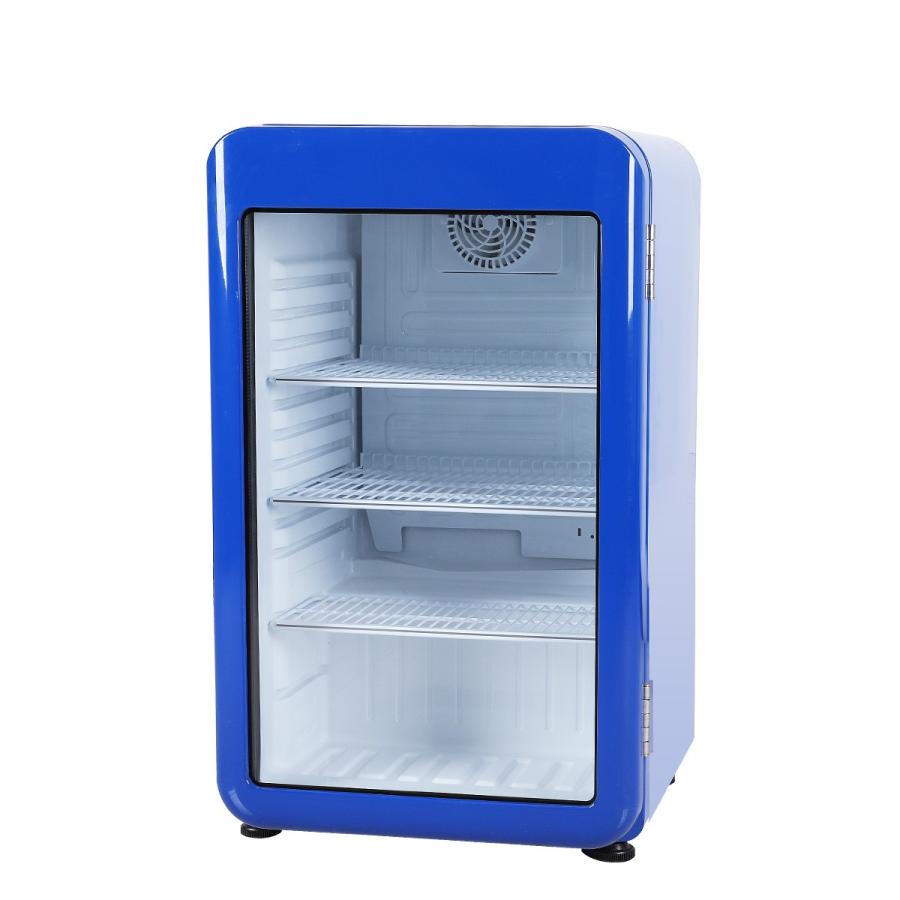 2月目玉商品！】 95L 青 レトロ冷蔵ショーケース 業務用冷蔵庫 ブルー