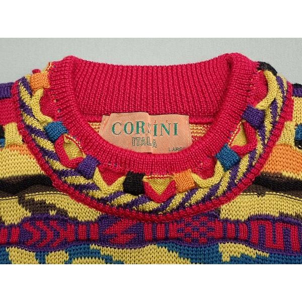 CORSINI 3Dニット ウールセーター・L□コルシーニ/立体編み/メンズ/@A1