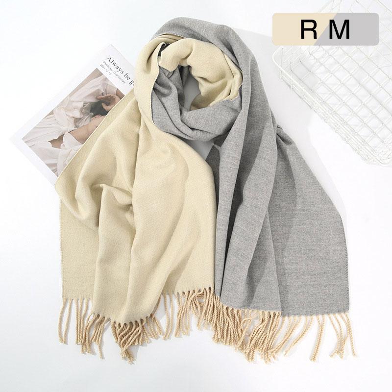 特価セール マフラー 大判ストール リバーシブル 厚手 フリンジ 無地