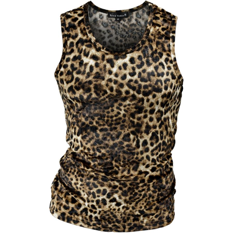 BLACK VARIA（ブラックバリア） タンクトップ ヒョウ 豹柄 レオパード
