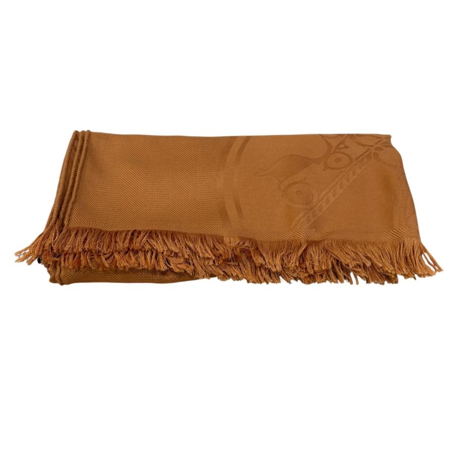 HERMES（エルメス） ストール ニューリブリス 220 オレンジブラウン系