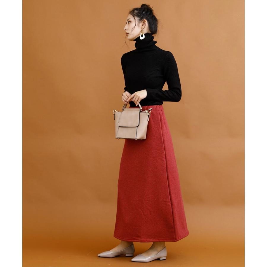 裏起毛ウォームストレッチスカート 裏起毛 ロングスカート 裏地