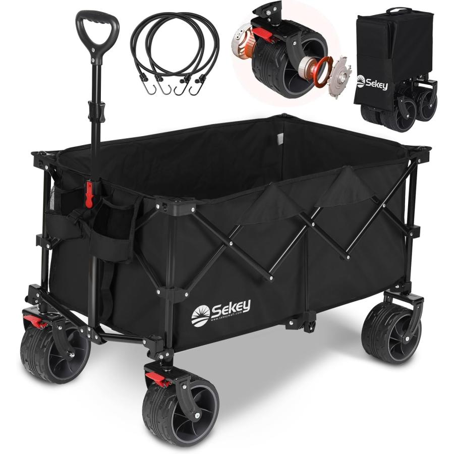 Sekey キャリーカート ワゴン 極太タイヤモデル大容量135L 耐荷重150kg